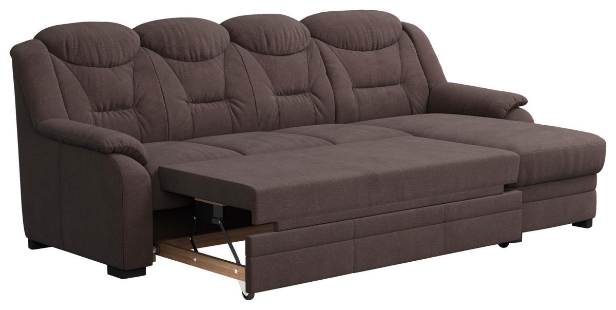 Rohová sedačka MARCUS, pravá, hnědá žinylka - černá/hnědá, Basics, textil/plast (257/162cm) - MID.YOU