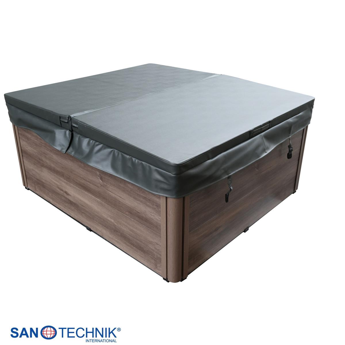 Whirlpool Parma, mit Abdeckung 180x160x76 cm - Grauweiß, KONVENTIONELL, Kunststoff (180/160/76cm) - Sanotechnik