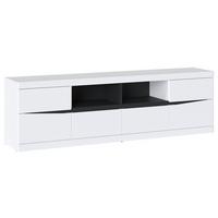 TV-Element Turino Weiß Graphit B: 200 cm - Graphitfarben/Weiß, Trend, Holzwerkstoff (200/60/39,9cm)