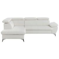 Ecksofa mit Schlaffunktion und Bettkasten Gisele Weiß - Chromfarben/Weiß, KONVENTIONELL, Textil (209/256cm) - Livetastic