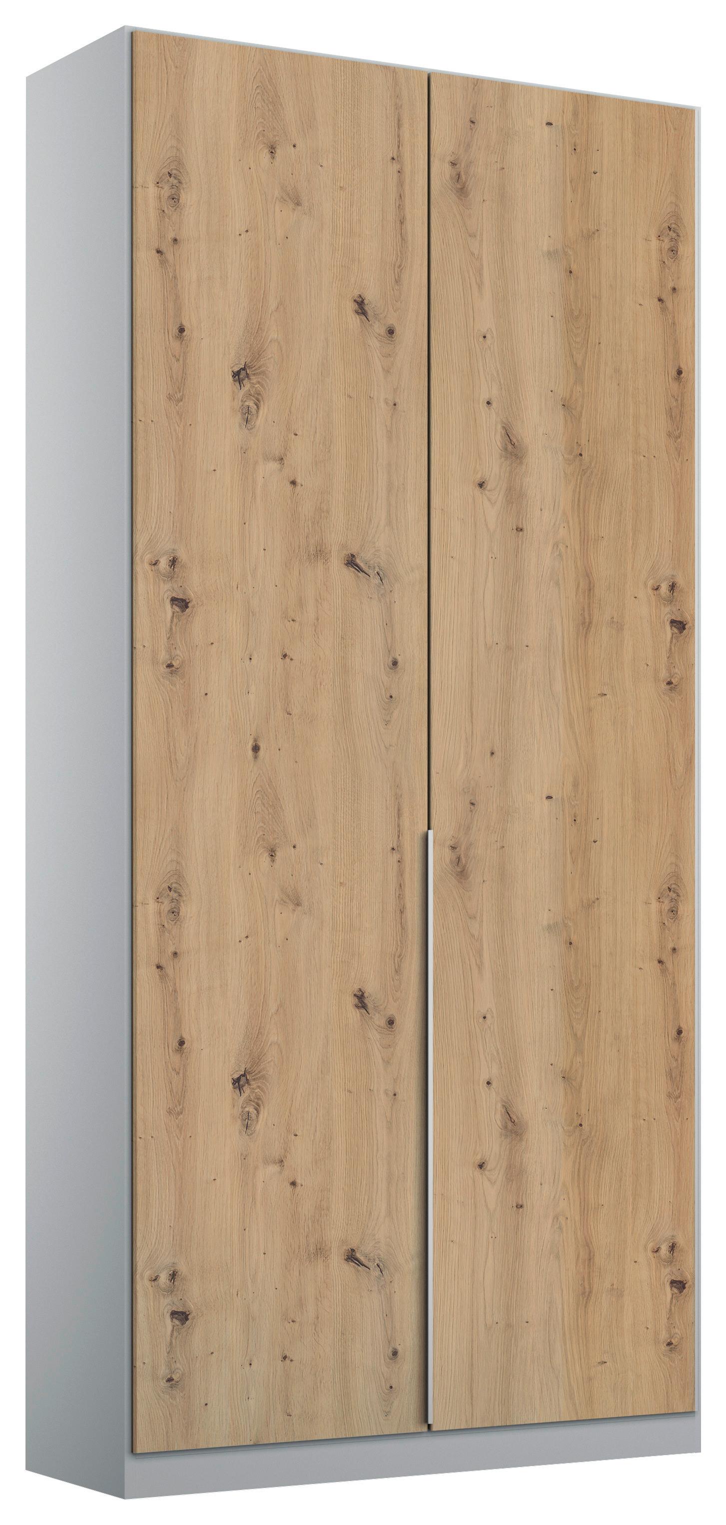 Drehtürenschrank 91 Cm Alabama Extra Hellgrau - Hellgrau/Eiche Artisan, MODERN, Holzwerkstoff (91/229/54cm)