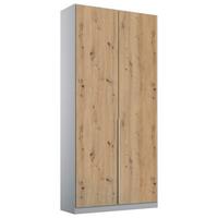 Drehtürenschrank 91 Cm Alabama Extra Hellgrau - Hellgrau/Eiche Artisan, MODERN, Holzwerkstoff (91/229/54cm)