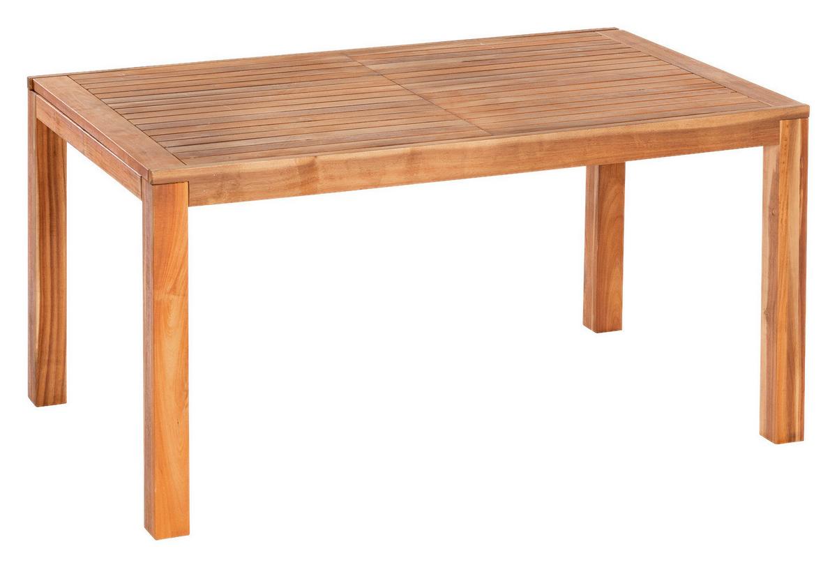 Gartentisch ausziehbar Paraiba Echtholz L: 150 cm - Akaziefarben, ROMANTIK / LANDHAUS, Holz (150/74,5/90cm) - Gardenson