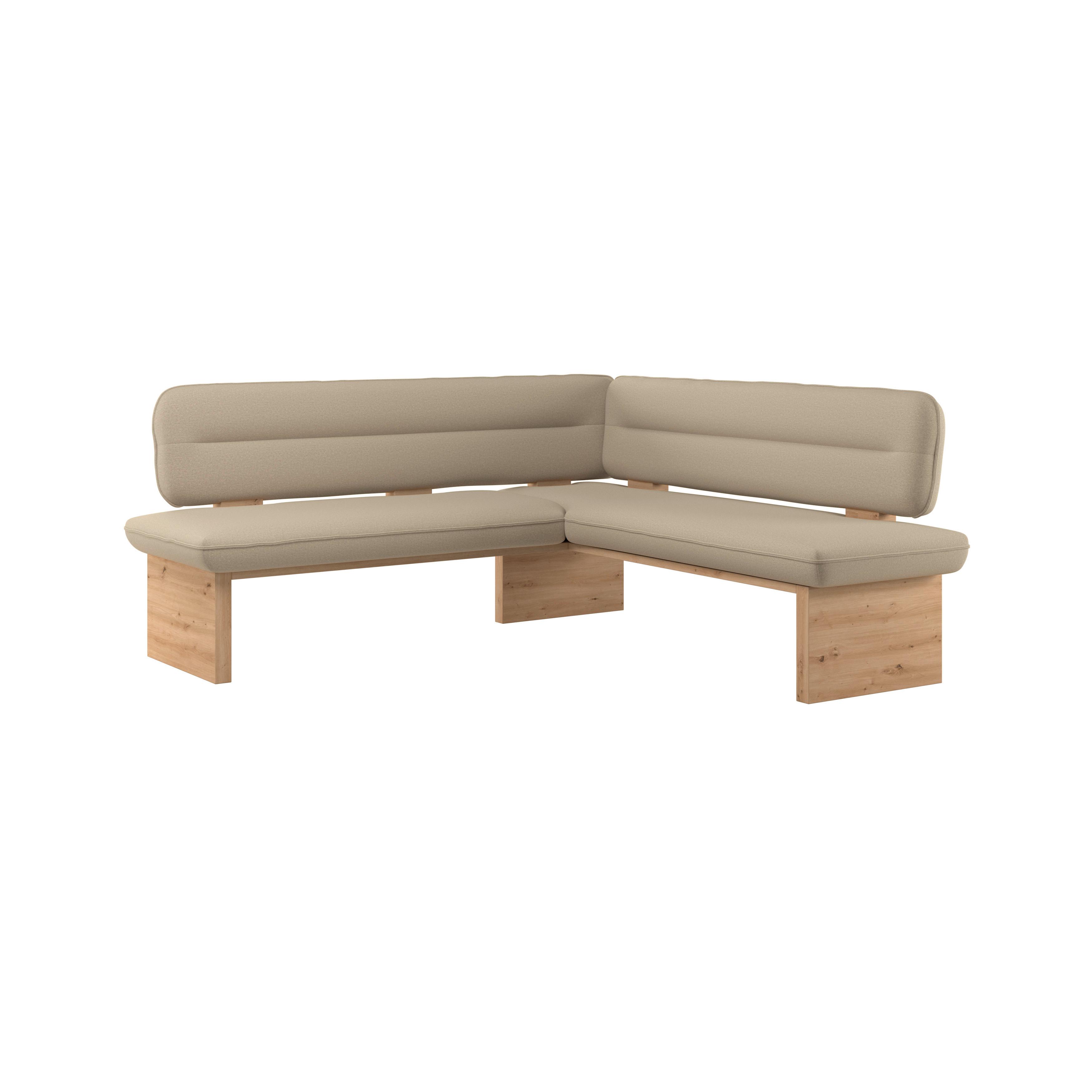 Eckbank Beluna Ii Webstoff Beige, B: 232cm - Eichefarben/Beige, KONVENTIONELL, Holz/Textil (232/170cm) - James Wood
