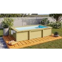 Pool-Set Poseidon 40161 POOL POSEIDON - Blau/Naturfarben, Basics, Holz/Kunststoff (303/69/160cm)