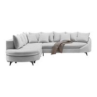 Rohová sedačka AXEL, levá, stříbrná žinylka - barvy stříbra/černá, Moderní, kov/textil (250/291cm) - Mömax