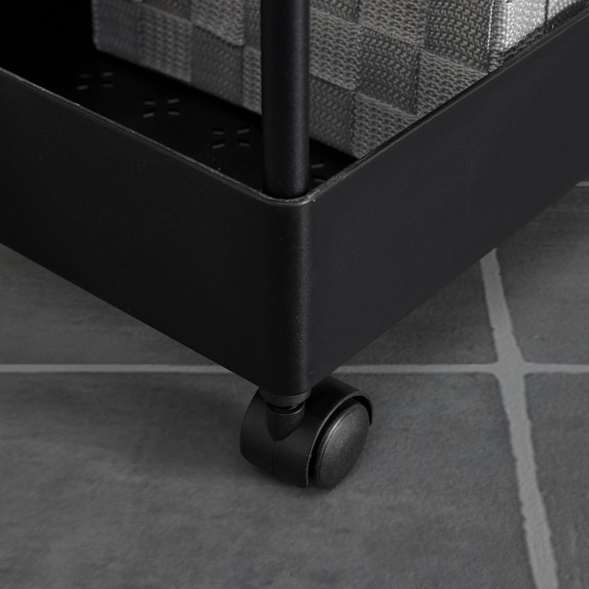 Regál na kolieskach SANDRO čierny - čierna, Modern, kov/plast (40/72/22cm) - P & B