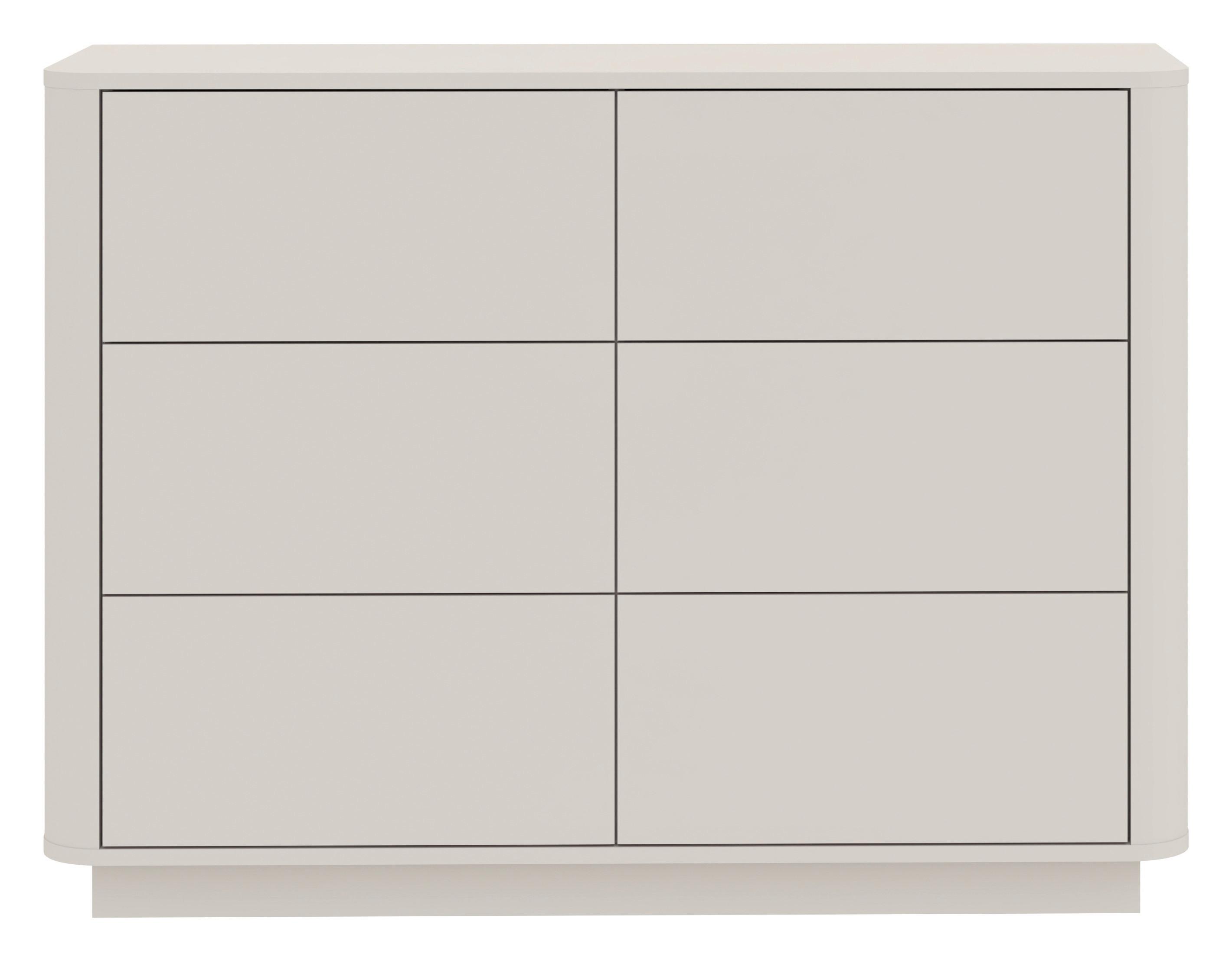 KOMMODE Mocha Kaschmir B: 115,2cm - Kaschmir/Schwarz, Design, Holzwerkstoff (115,2/85,5/40cm) - MID.YOU