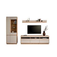 Wohnwand Sonora Eiche Artisan B: 292cm - Kaschmir/Eiche Artisan, Design, Glas/Holzwerkstoff (292/205/40cm) - MID.YOU