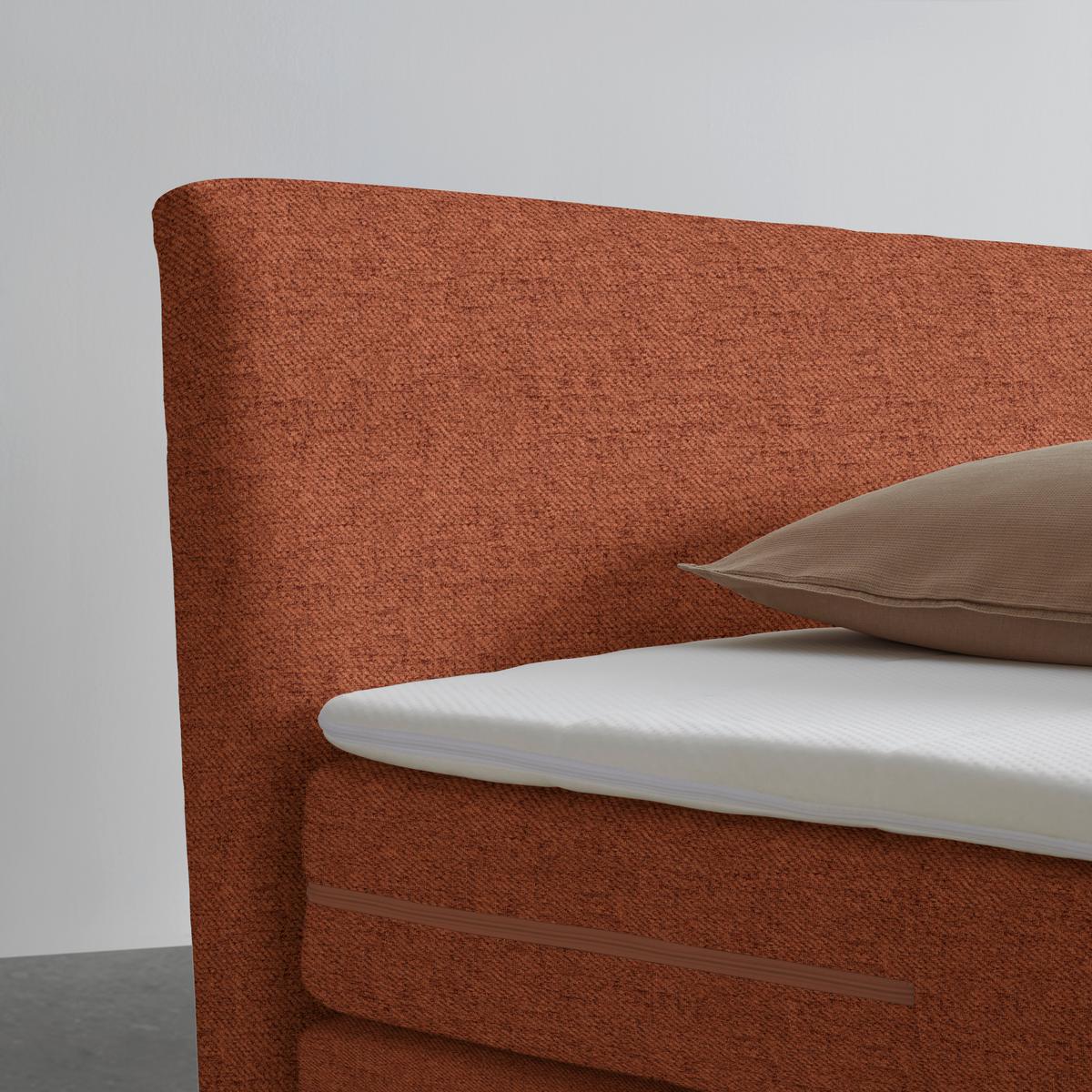Boxspringová postel BARI 140/200, terakotová - černá/terracotta, Konvenční, kov/textil (140/200cm) - Mömax