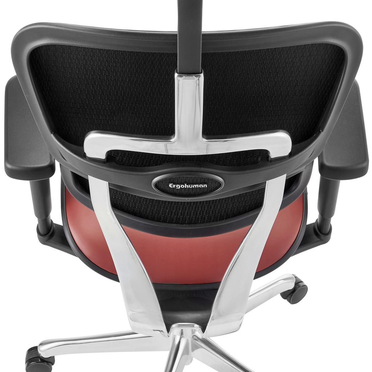 Drehstuhl Ergohuman Ultra Gen Schwarz/Weinrot B: 65cm - Weinrot/Silberfarben, MODERN, Leder/Kunststoff (65/132/60cm) - MID.YOU