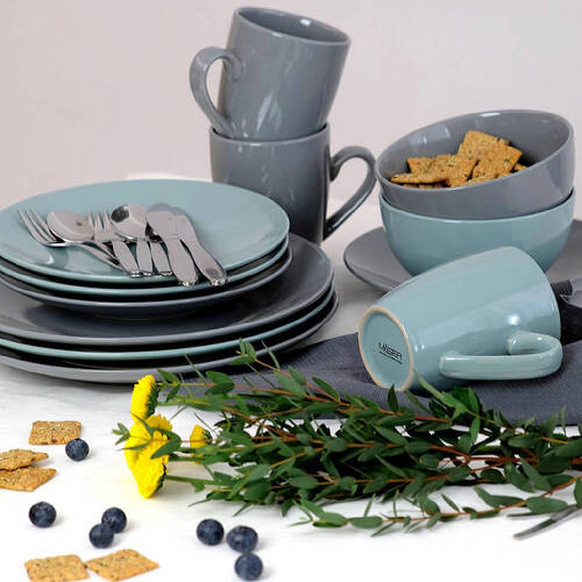 Kombiservice Mintgrün 16-Teilig - Mintgrün, Basics, Keramik (31,3/32,5/31,5cm) - Mäser