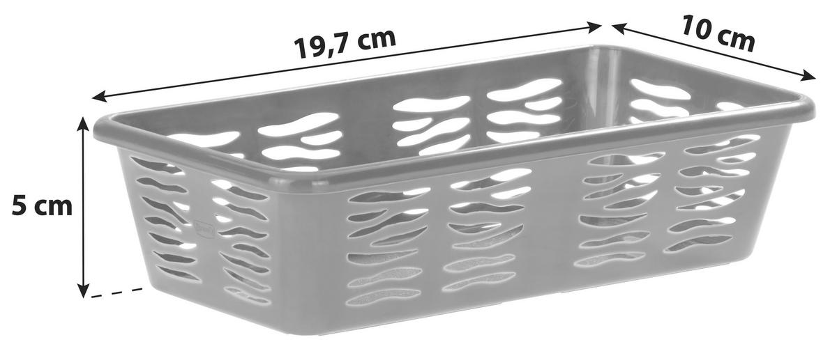 Tárolókosár Zebra - antracit/fehér, Konventionell, műanyag (19,7/10/5cm) - Homezone