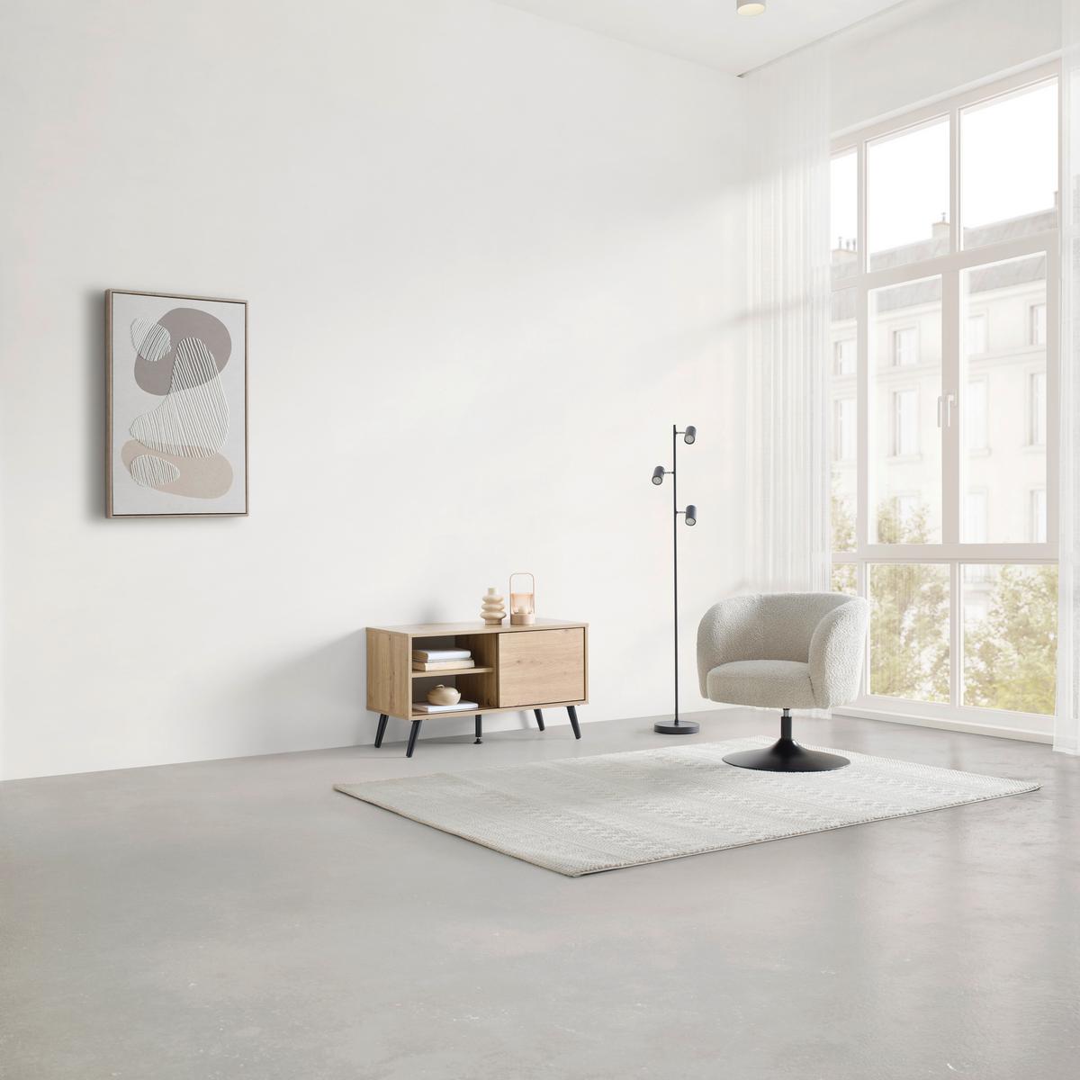 TV STOLÍK MOVE - čierna/dub artisan, Modern, kov/kompozitné drevo (80/46/35cm) - Based