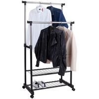 POJÍZDNÝ ŠATNÍ STOJAN TACITUS - černá/barvy chromu, Moderní, kov (81/118-160/43cm) - Ondega