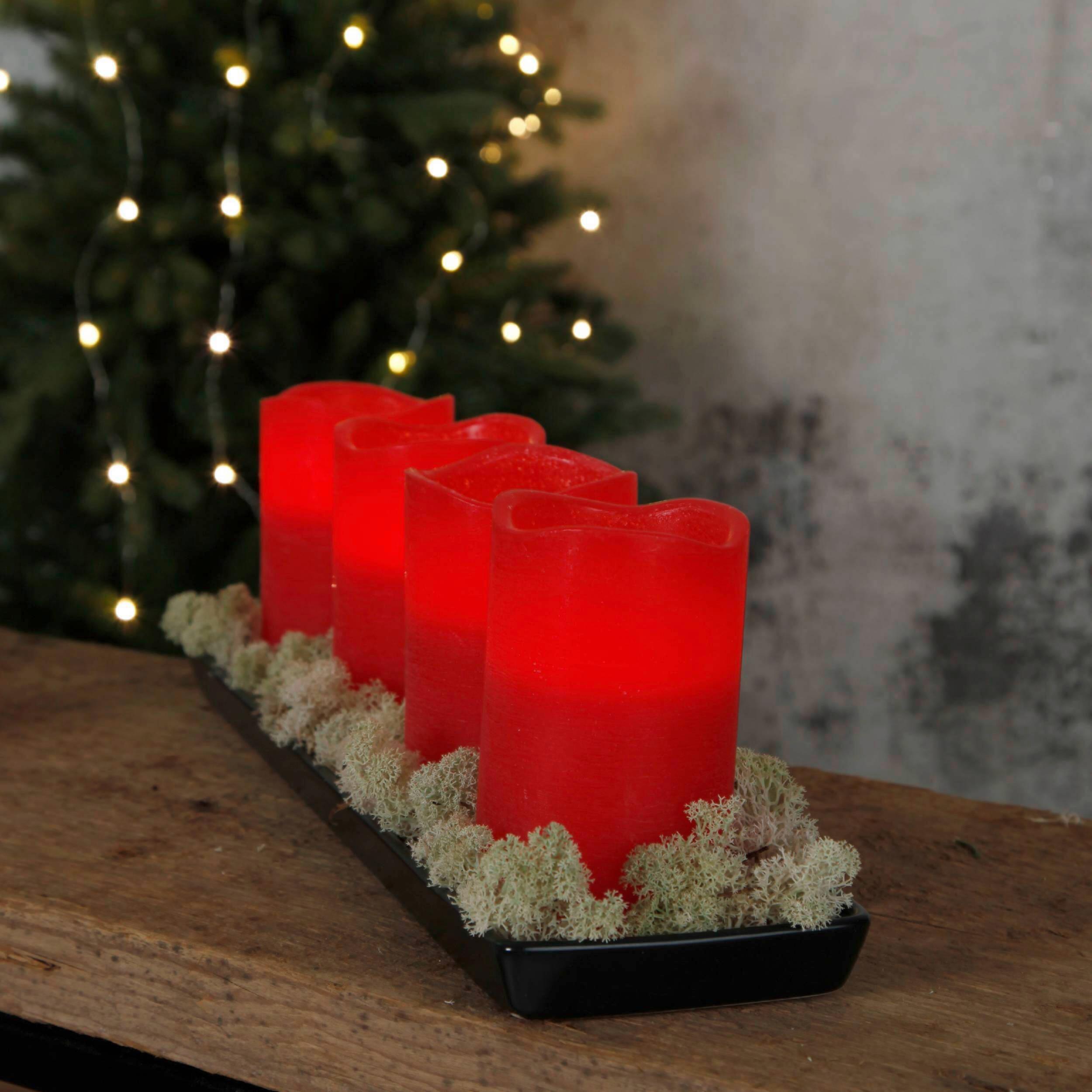 LED-Kerze 410038 May - Rot, Basics, Naturmaterialien/Kunststoff (7,5/12,5cm) - Eglo