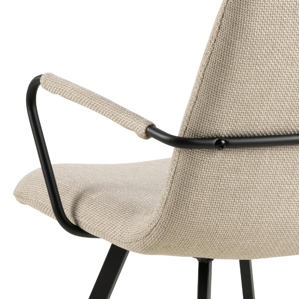 Židle s područkami béžová - černá/béžová, Design, kov/textil (55,5/85/50,5cm) - MID.YOU