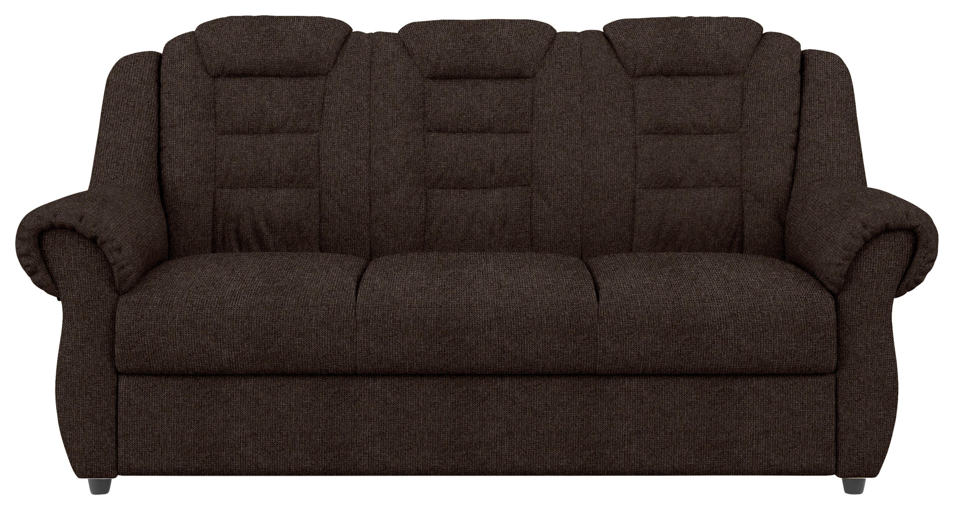 3-Sitzer-Sofa Boston Braun Chenille - Schwarz/Braun, KONVENTIONELL, Textil (196/102/101cm) - Livetastic