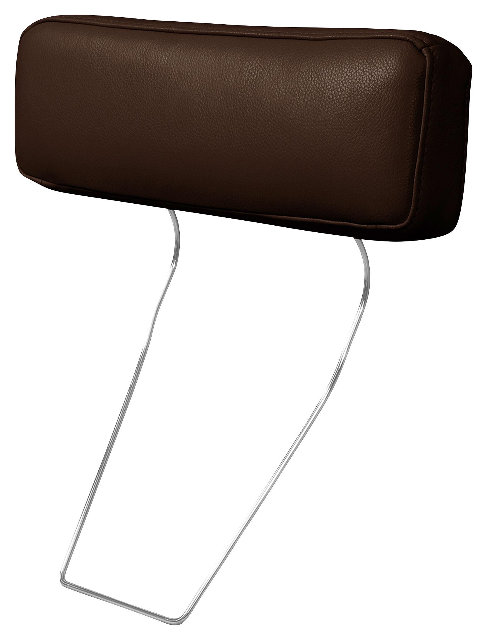 KOPFSTÜTZE Spring, DunkelbraunB: 52 cm - Dunkelbraun/Silberfarben, Design, Leder (52/17/14cm) - P & B