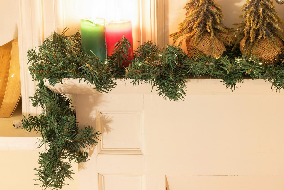 Tannengirlande Hannes - Grün, KONVENTIONELL, Kunststoff/Metall (24/180cm) - Luca Bessoni