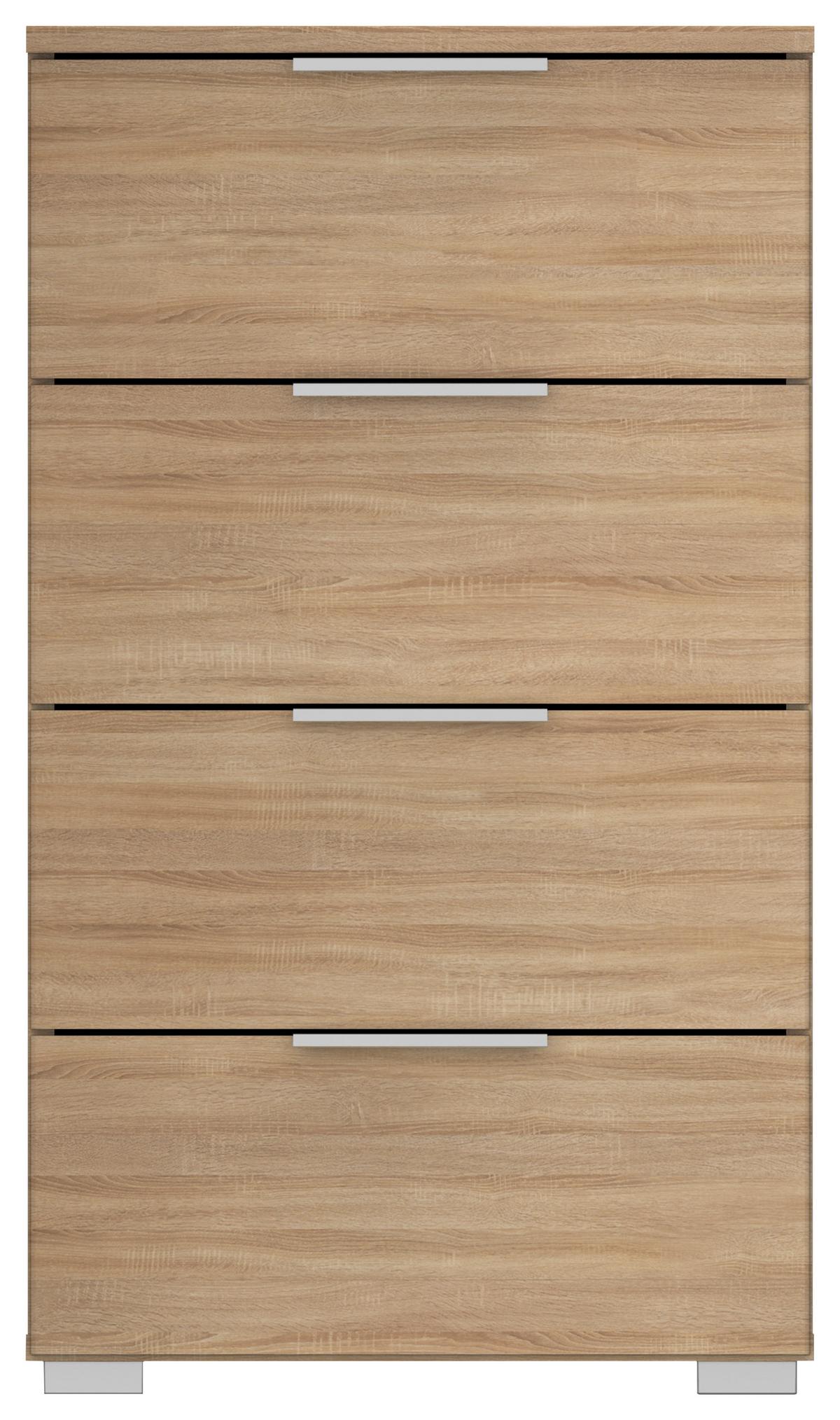 Nachtkästchen Sonoma Eiche Dekor H: 81 Cm Alabama - Alufarben/Sonoma Eiche, MODERN, Holzwerkstoff (47/81/42cm) - Rauch Möbel
