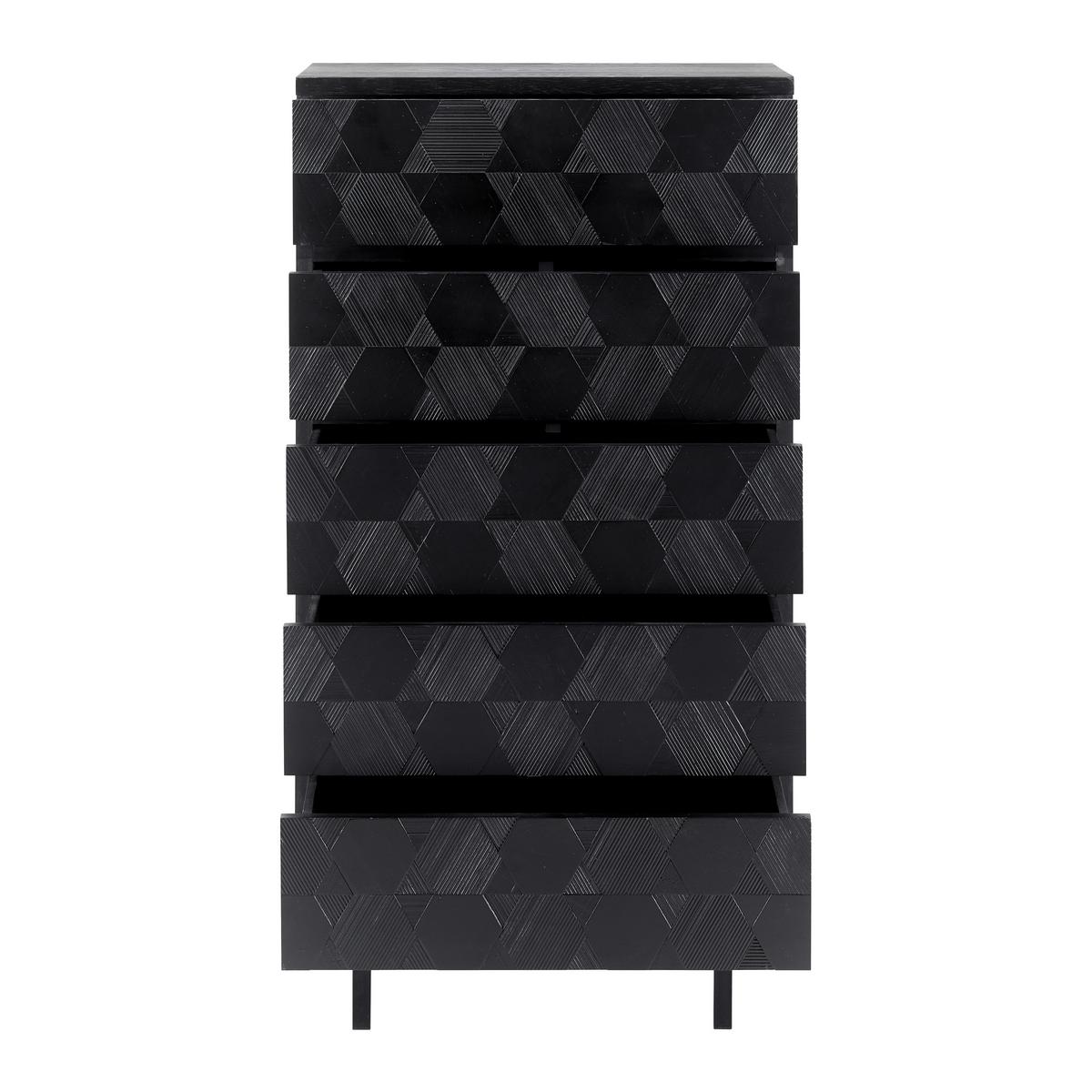 Komoda ROMA - černá, Moderní, kov/dřevo (54/103/39cm) - Bessagi Home