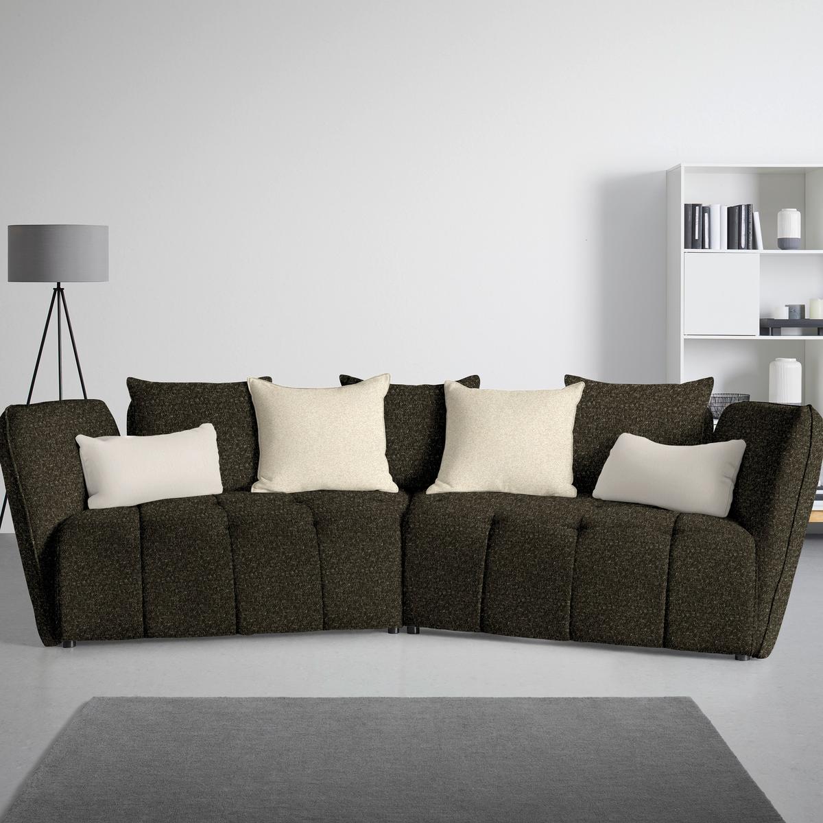 Boxspringová pohovka SOFI, tmavě zelená, krémová - černá/krémová, Moderní, textil (294/93/152cm) - Premium Living