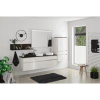 Badmöbel-Set 5-Tlg. Florenz B: ca. 300 cm Braun/Grau - Braun/Grau, Holzwerkstoff (300cm) - Vertico