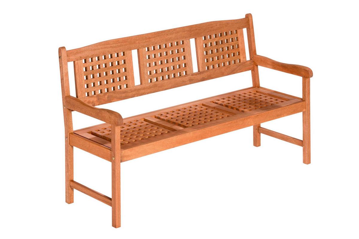 Gartentischgruppe Lima 4--Teilig. aus Holz mit Bank - Eukalyptusholzfarben, KONVENTIONELL, Holz - Gardenson