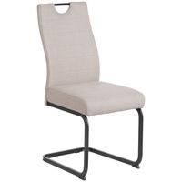 Schwingstuhl Finni Webstoff beige Federkern - Beige, KONVENTIONELL, Textil/Metall (44/98/60cm)