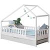 Hausbett Lou B: 90 Cm Weiß Lou - Weiß/Naturfarben, MODERN, Holz/Textil (90/200cm) - MID.YOU