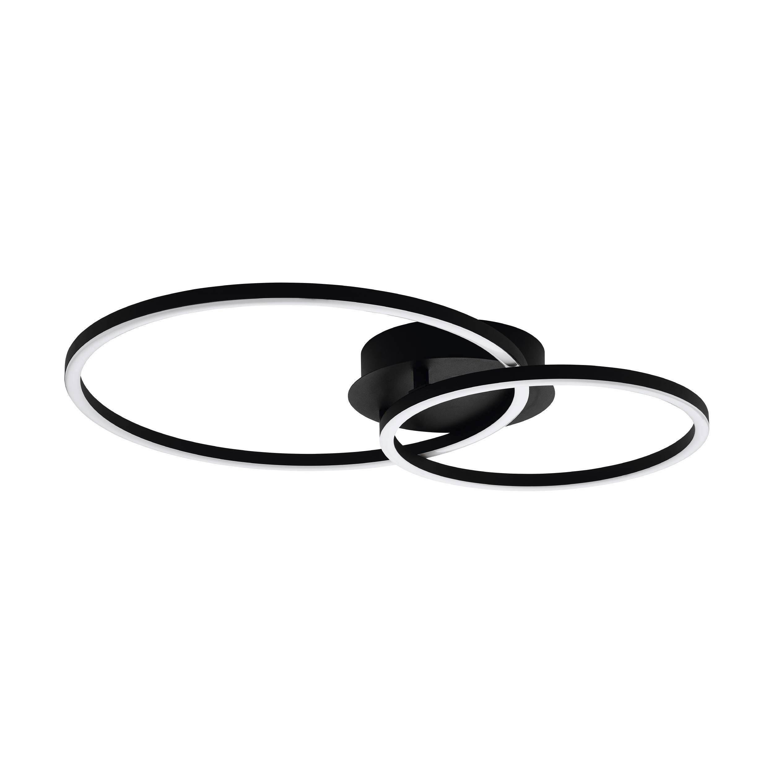 DECKENLEUCHTE 75554 PALMAVES 2 SCHWARZ/WEISS - Schwarz/Weiß, Basics, Kunststoff/Metall (45/30/12cm) - Eglo