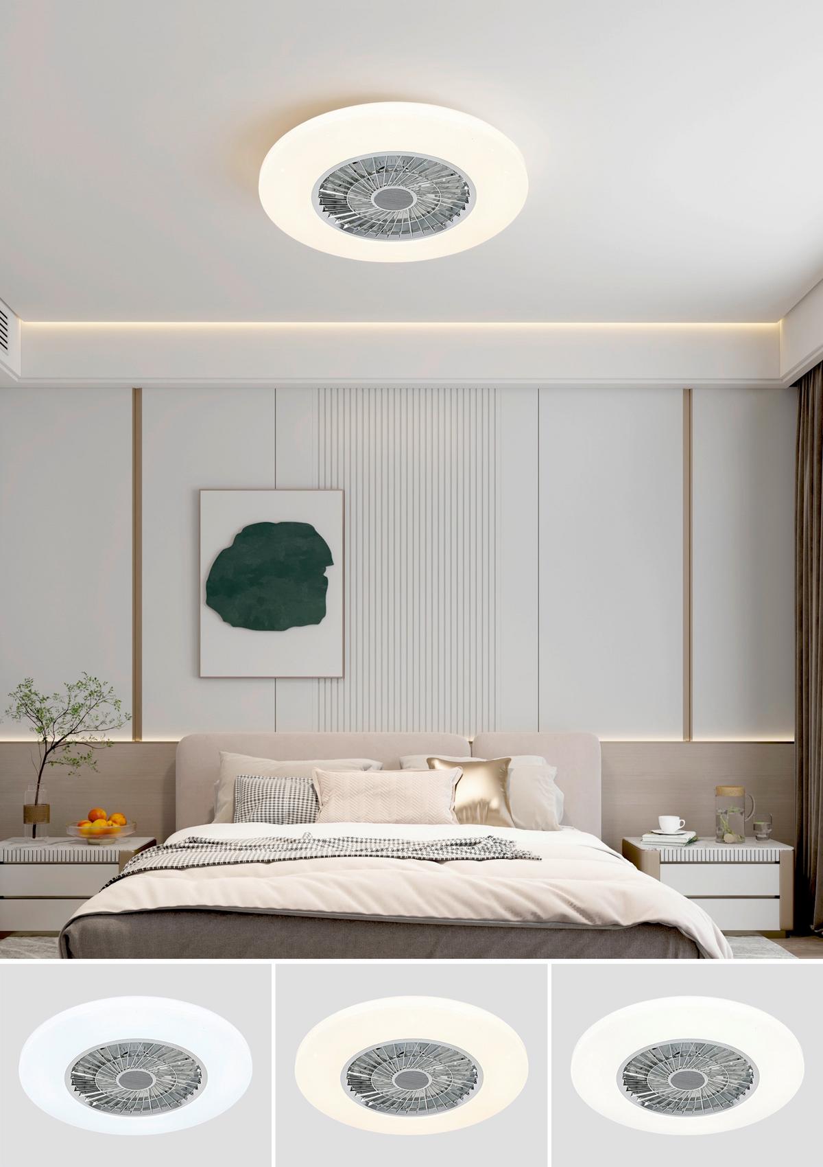 STROPNÉ LED SVIETIDLO LUFTIKU - biela/chrómová, Konventionell, kov/plast (58/14,5cm) - Premium Living