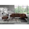 Ecksofa Spring D. Braun Schwarz S: 273x250 cm - Dunkelbraun/Schwarz, Design, Leder (273/250cm) - Livetastic