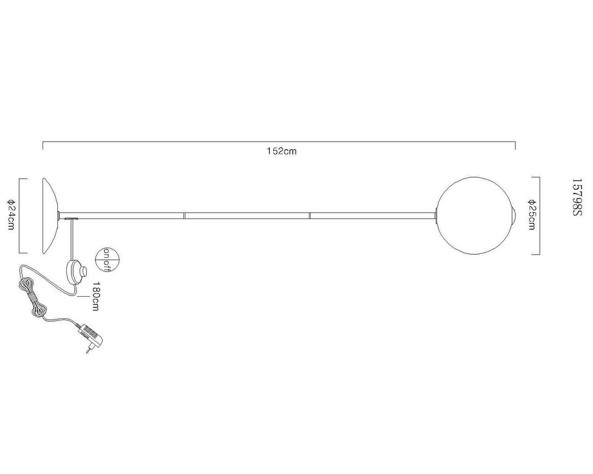 LED-Stehleuchte Lacy Grau Schwarz Weiß D: 25 cm - Schwarz/Weiß, KONVENTIONELL, Glas/Kunststoff (25/152cm) - Globo