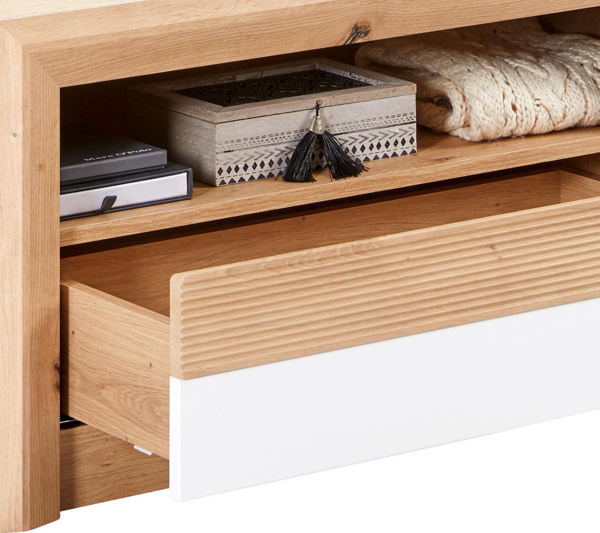 ŠATNÍ LAVICE KASHMIR NEW - bílá/barvy dubu, Moderní (84/47/41cm) - James Wood