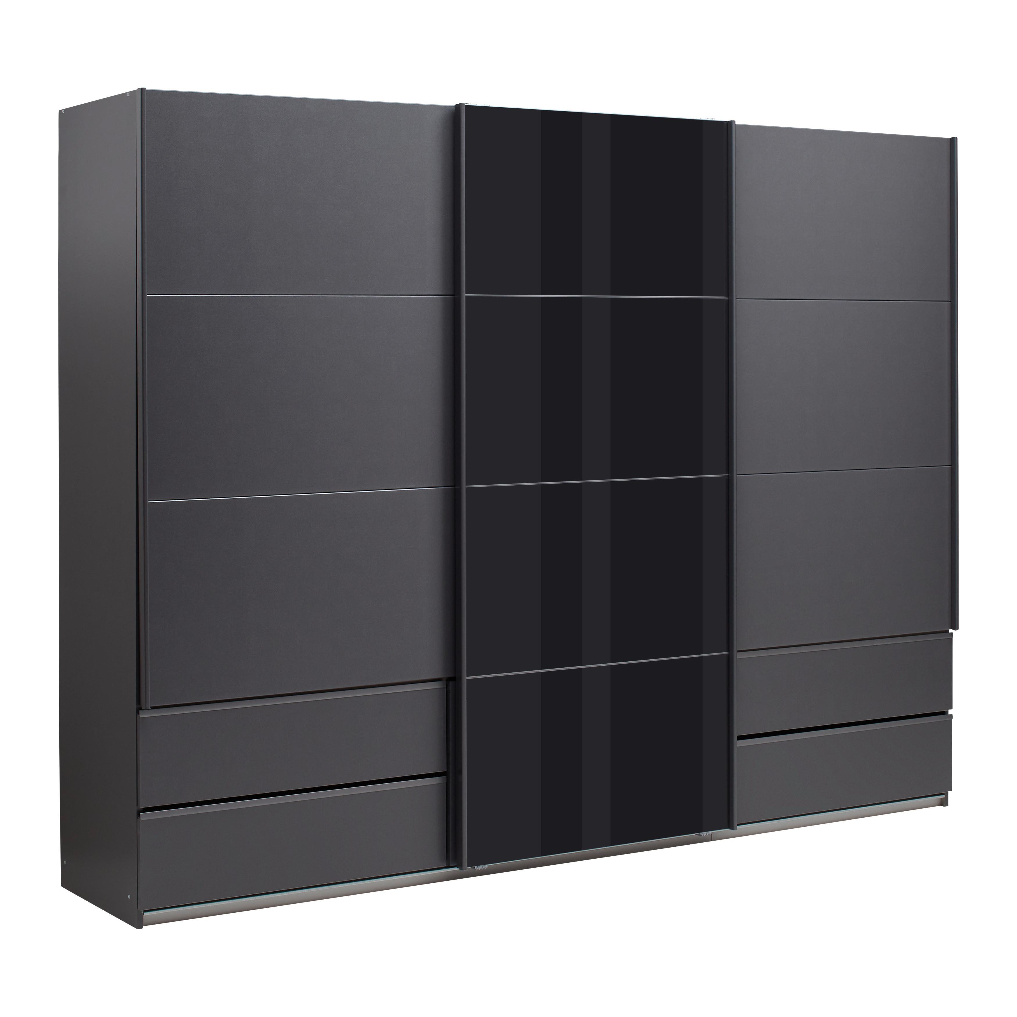 Schwebetürenschrank Karpo - Grau, KONVENTIONELL, Holzwerkstoff (271/210/62cm)