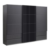 Schwebetürenschrank Karpo - Grau, KONVENTIONELL, Holzwerkstoff (271/210/62cm)
