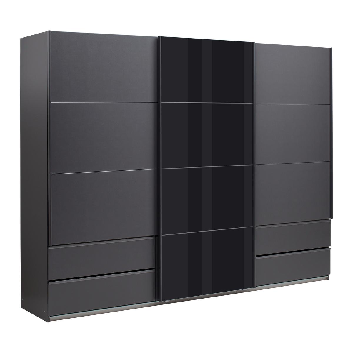 Schwebetürenschrank Karpo - Grau, KONVENTIONELL, Holzwerkstoff (271/210/62cm)