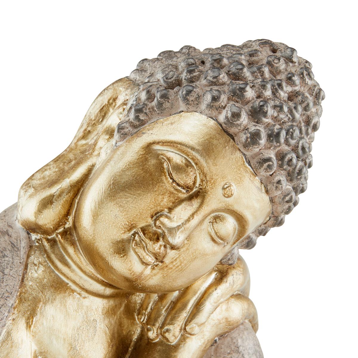 Dekofigur Buddah H: 35 cm Magnesia für In- und Outdoor - Goldfarben, LIFESTYLE, Stein (21,5/24/35cm) - Luca Bessoni