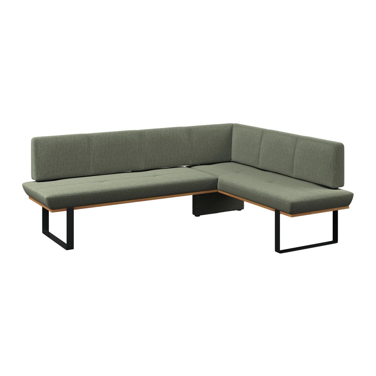 Eckbank Tristan Webstoff grün, S:245x175cm - Schwarz/Grün, MODERN, Holz/Textil (245/175cm) - James Wood