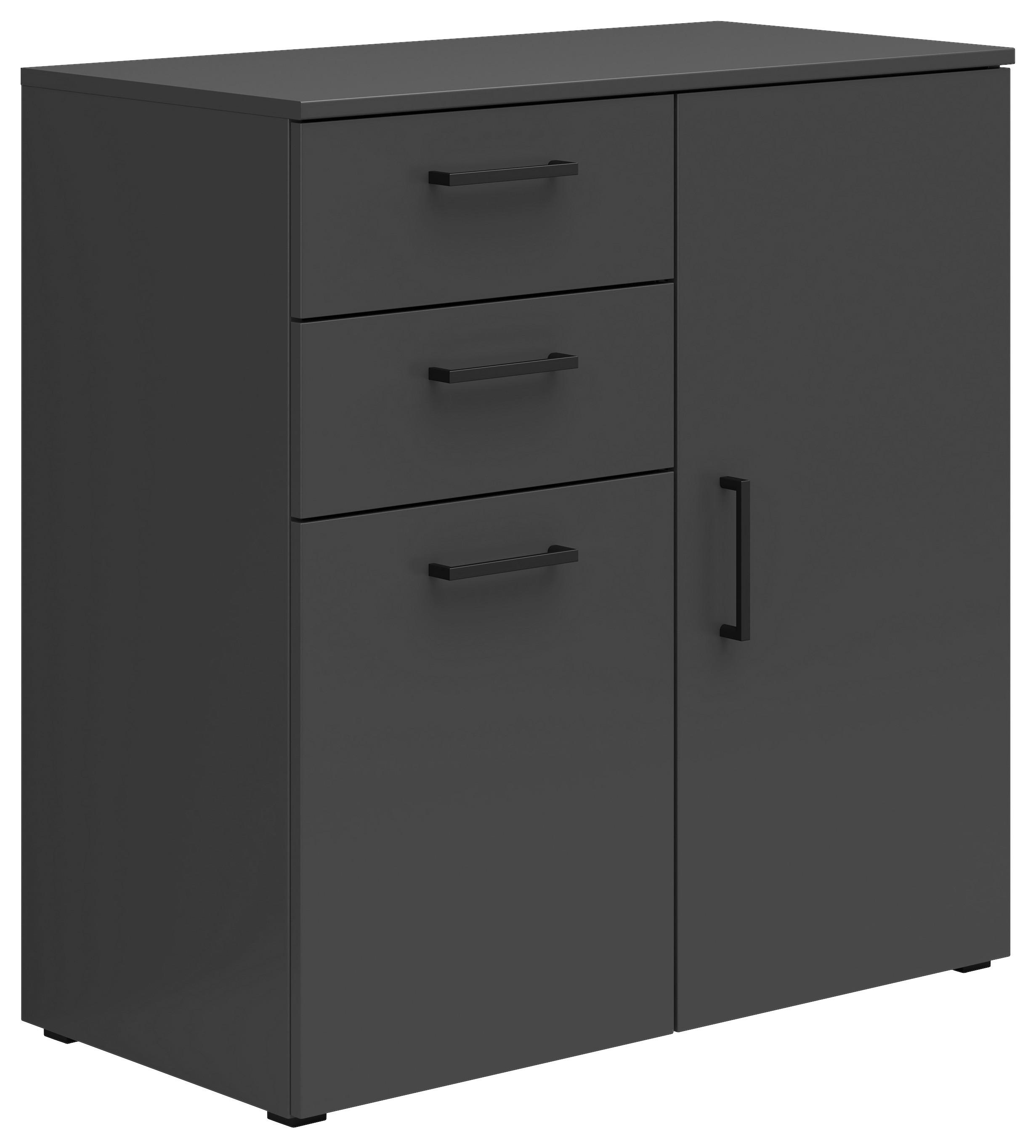 Komód Cabinet - grafitszürke, Modern, faalapú anyag (80/83/40cm)