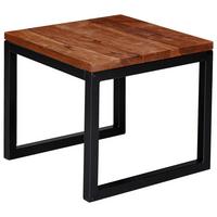 Couchtisch Holz Massiv, Sheesham/Schwarz - Sheeshamfarben/Schwarz, KONVENTIONELL, Holz/Metall (45/45/40cm) - MID.YOU