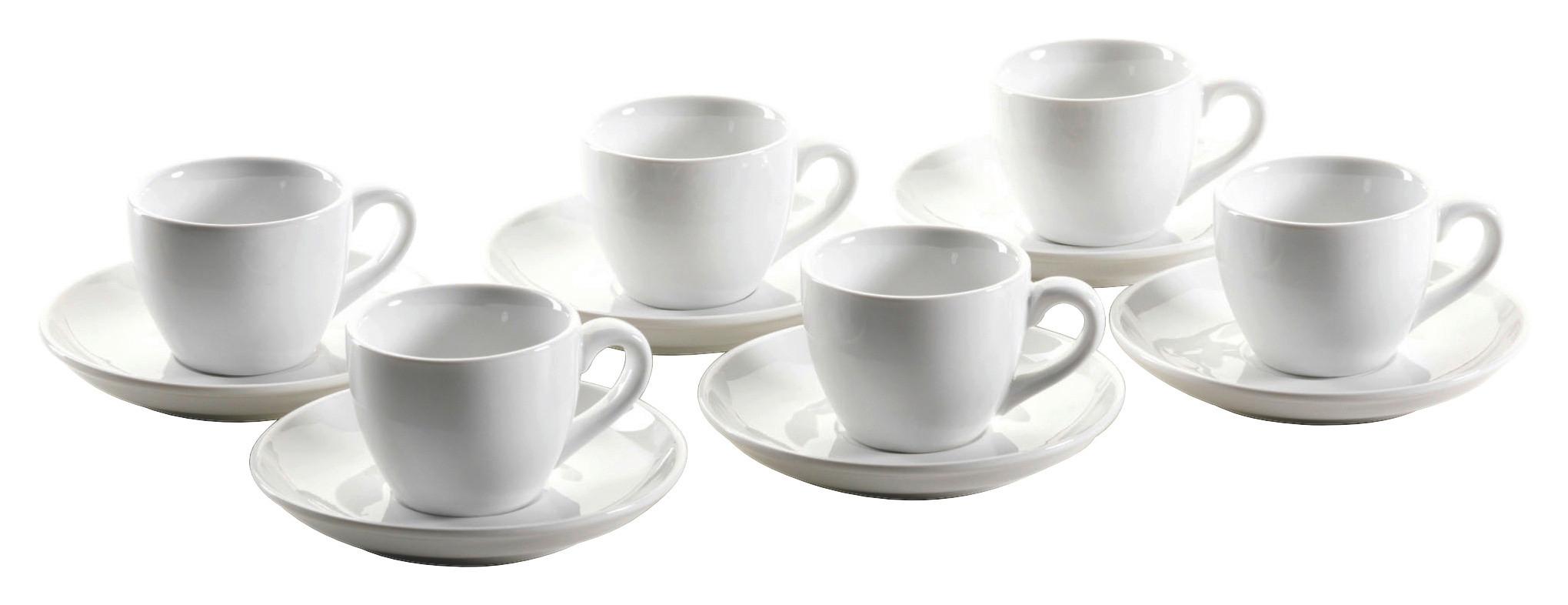 Espressotasse Mit Untertasse Colombia 12--Teilig Weiß - Weiß, Basics, Keramik - Mäser