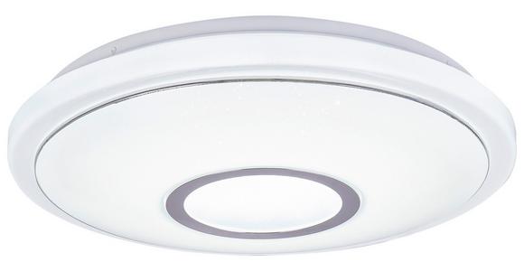 LED-Deckenleuchte Aaron Ø 40 cm mit Farbwechsler - Chromfarben/Weiß, MODERN, Kunststoff/Metall (40/8cm) - Luca Bessoni