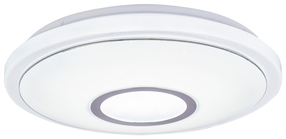 LED-Deckenleuchte Aaron Ø 40 cm mit Farbwechsler - Chromfarben/Weiß, MODERN, Kunststoff/Metall (40/8cm) - Luca Bessoni