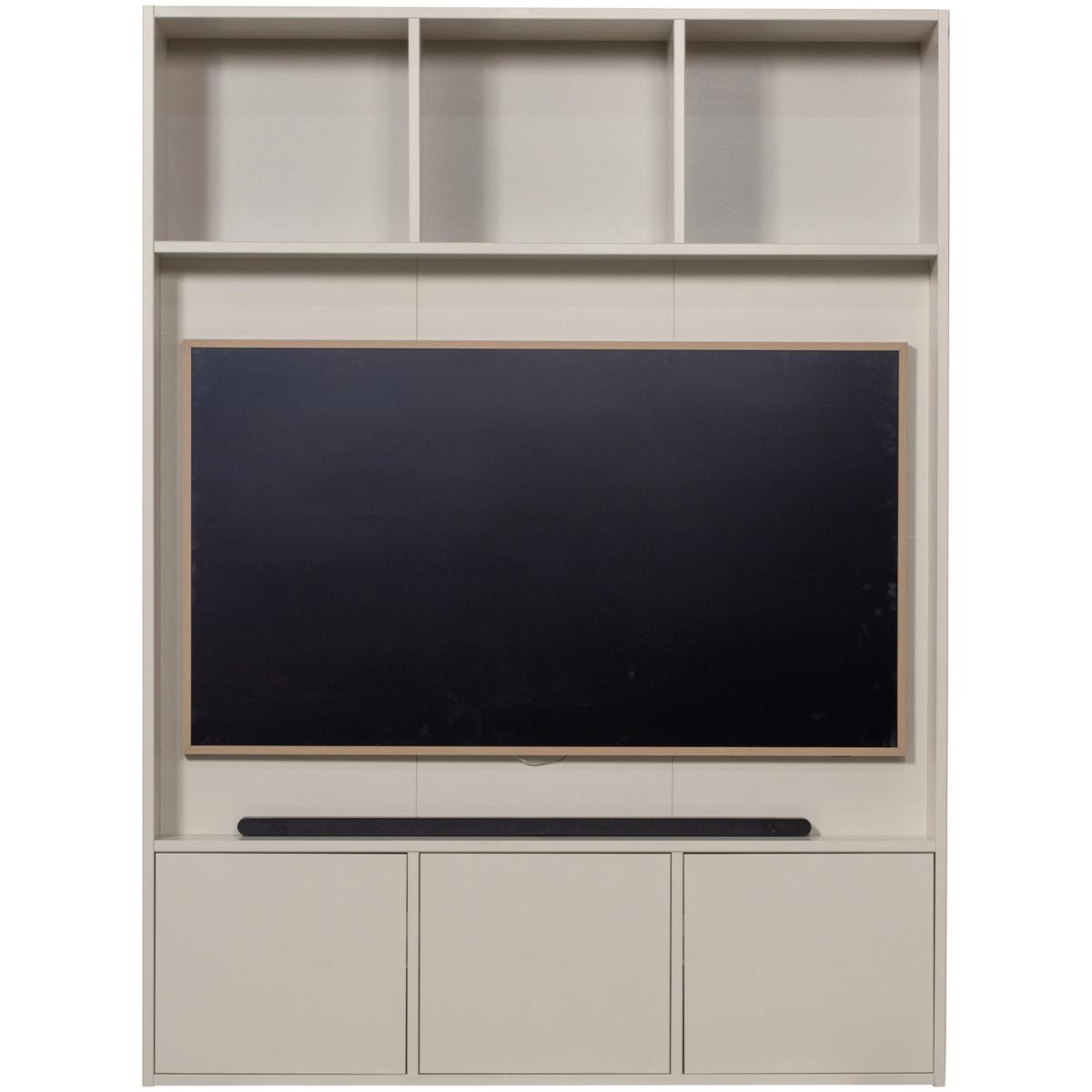 WOHNWAND Meggy Grau B: 160cm - Grau, Design, Holz (160/215/40cm) - Livetastic