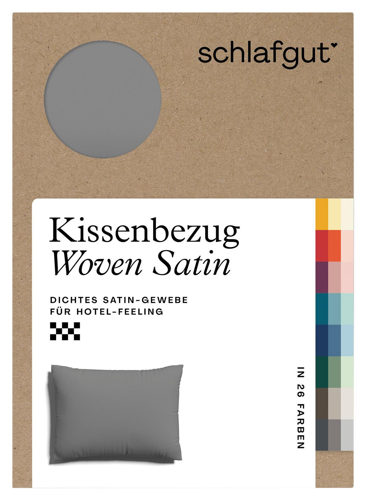 Kopfpolsterbezug Woven Satin - Grau, Basics, Textil (70/90cm) - Schlafgut