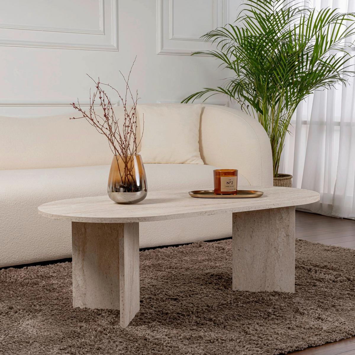 COUCHTISCH Sabin Elfenbein L: 119cm - Elfenbein, Design, Holzwerkstoff (119/60/40cm) - MID.YOU
