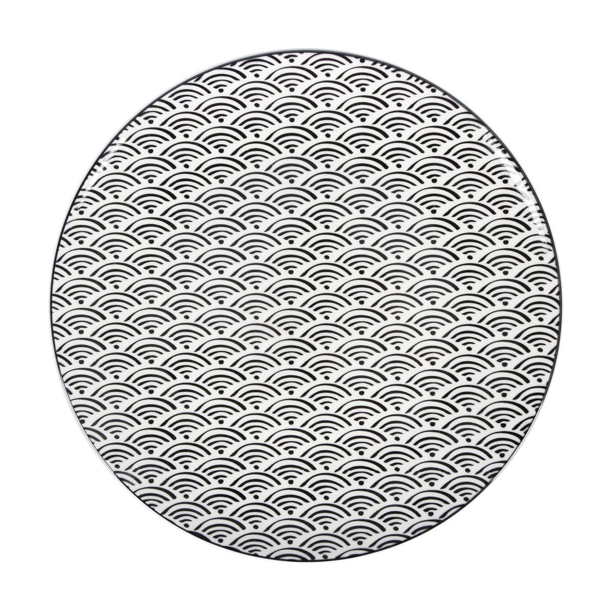 Mělký talíř Shiva, Ø: 27cm - bílá/černá, Lifestyle, keramika (27cm) - Mömax